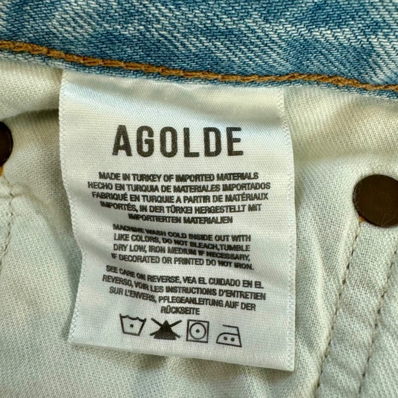 NWT Agolde Ren High Rise Wide Leg Jeans Smash Raw Hem Women's Size 29 - Picture 10 of 11